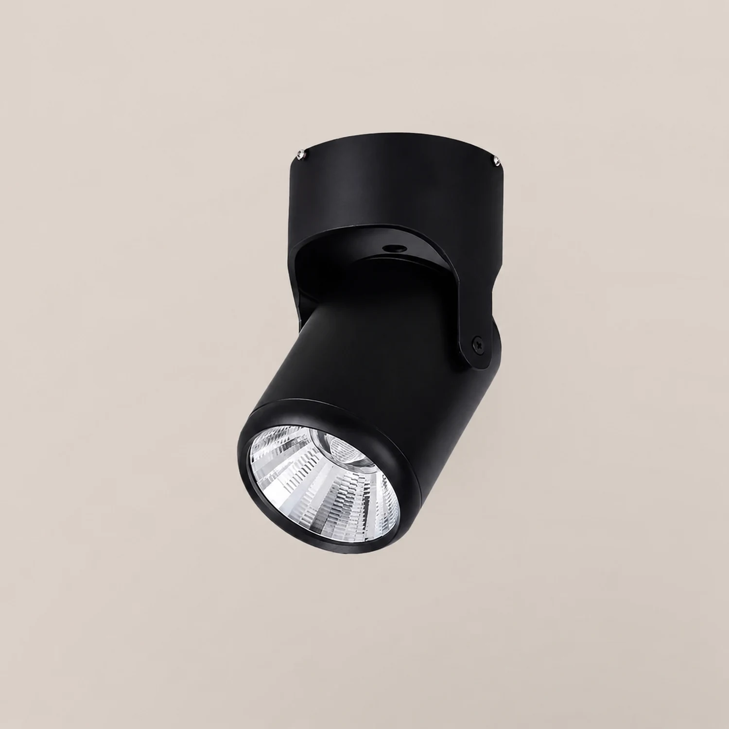 Novak Simple Rotatable Flush Mount Ceiling LED Spotlight, Black/White - Lumpaz