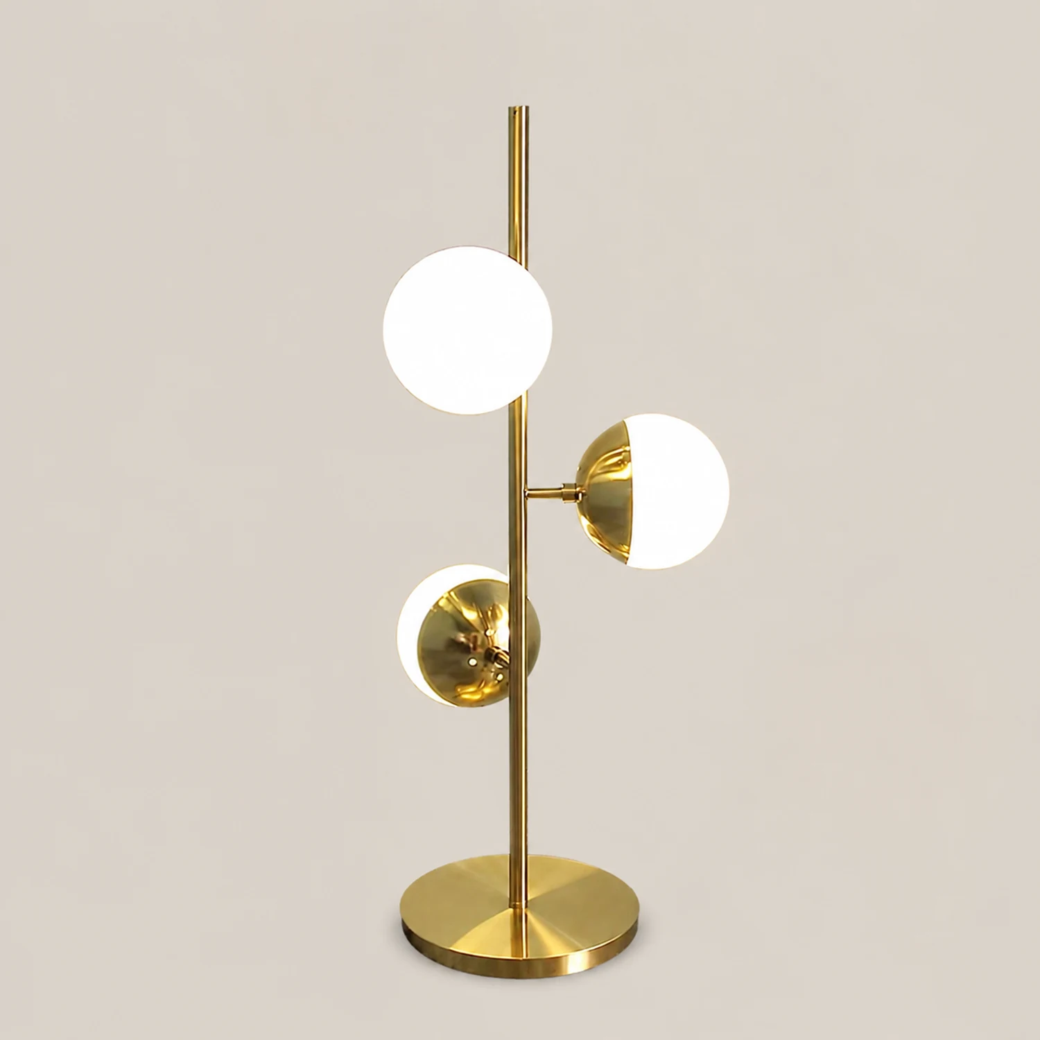 Valentina Floor Lamp Ball Modern, Metal/Ceramic, White/Gold, Living Room - Lumpaz