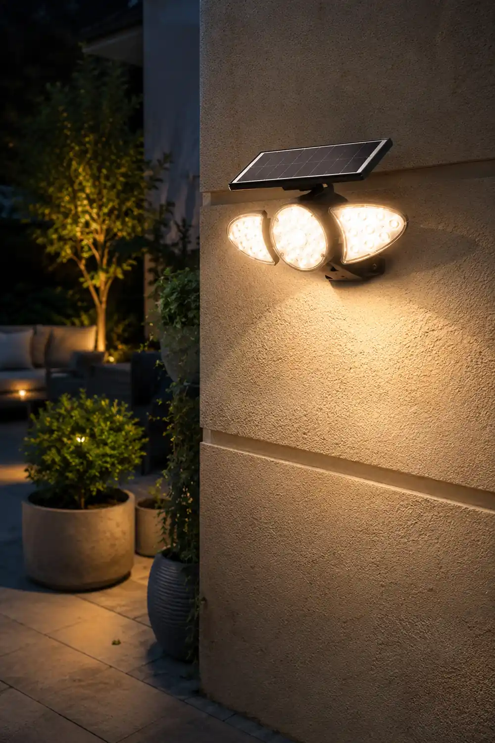 Solar Motion Security Light 3-Head Wall Fixture with Motion Sensor复制 - Lumpaz