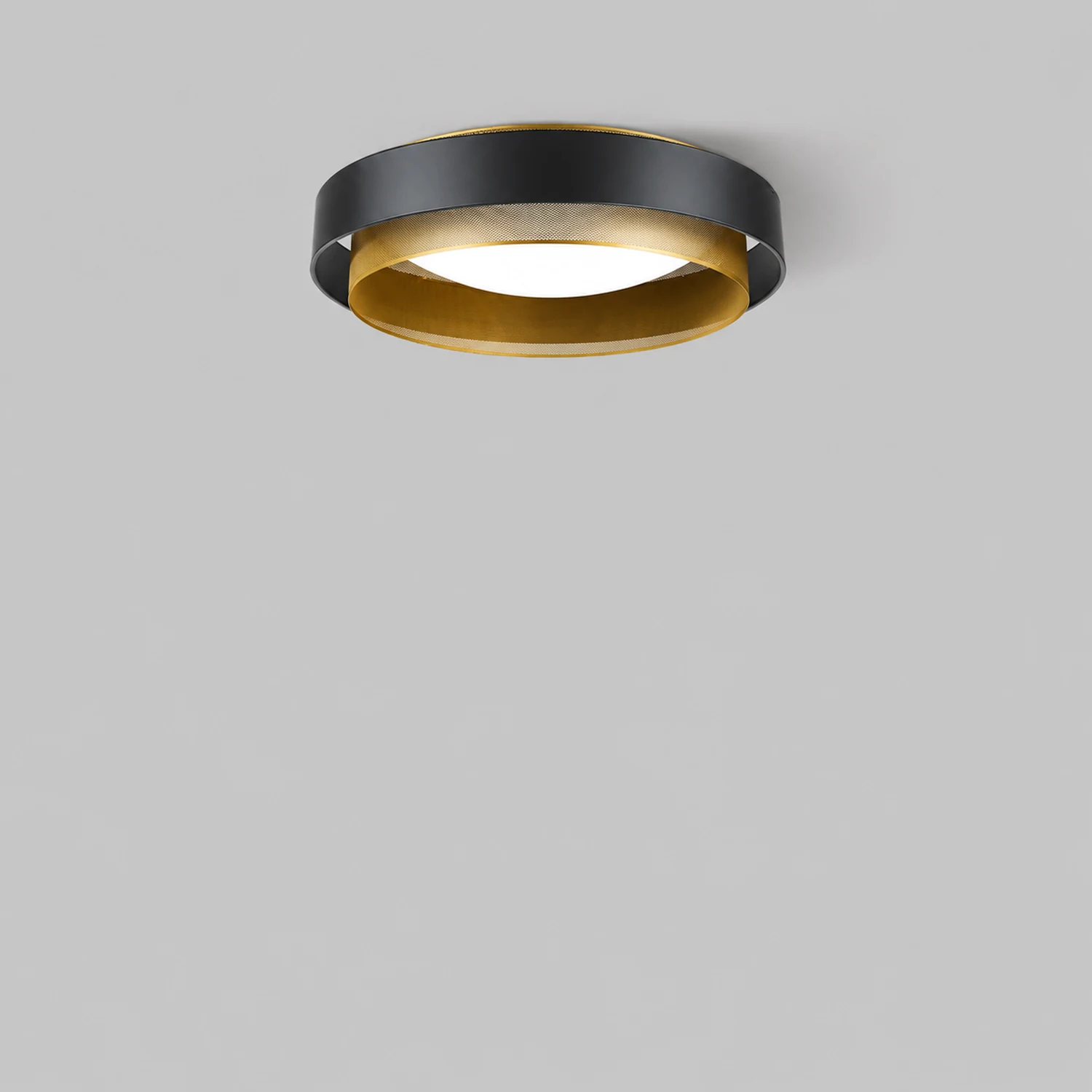 Quinn Modern Ring Metal/Acrylic Flush Mount Ceiling Light, White/Black - Lumpaz
