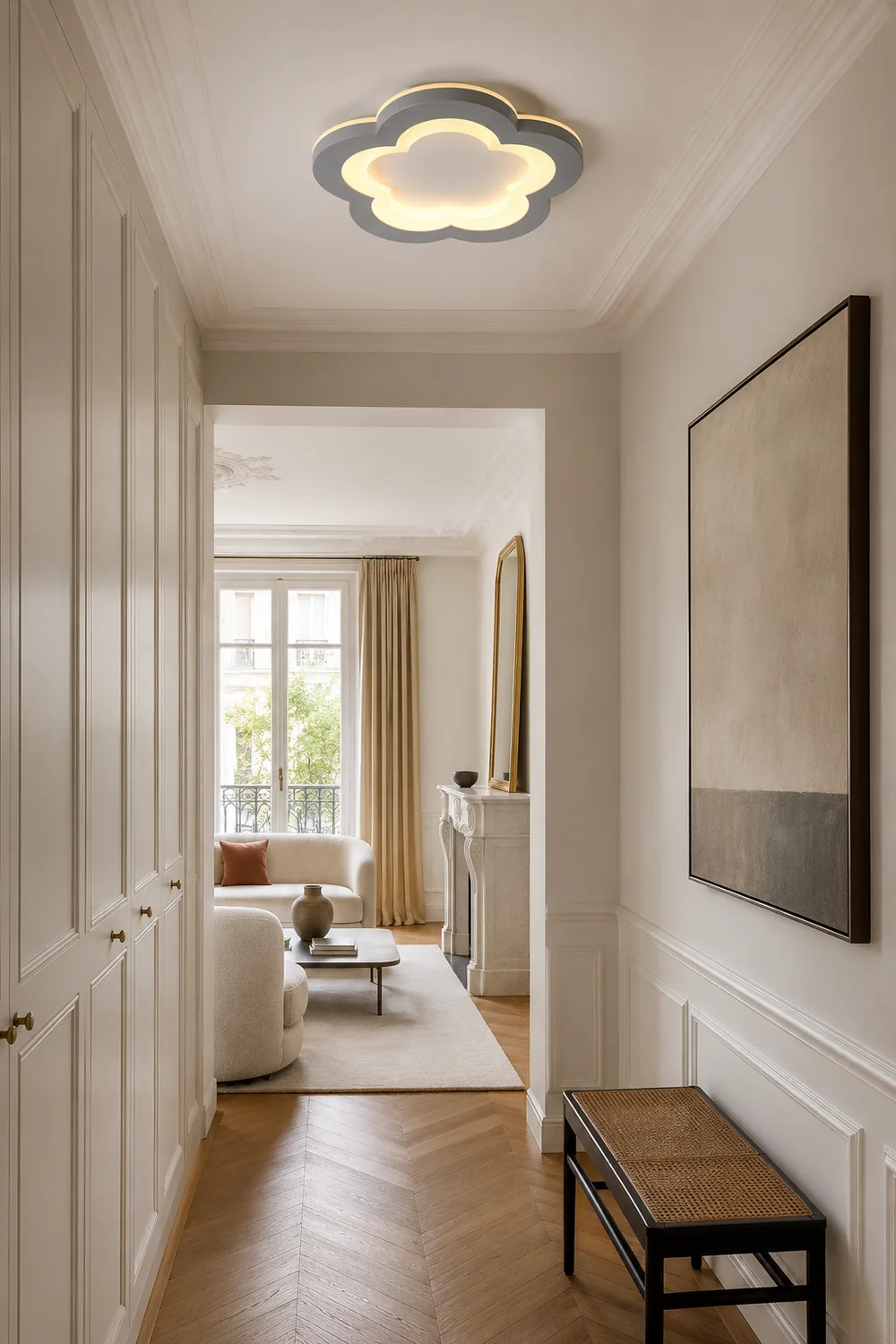 Quinn Modern Flower Metal Flush Mount Ceiling Light, Gray - Lumpaz