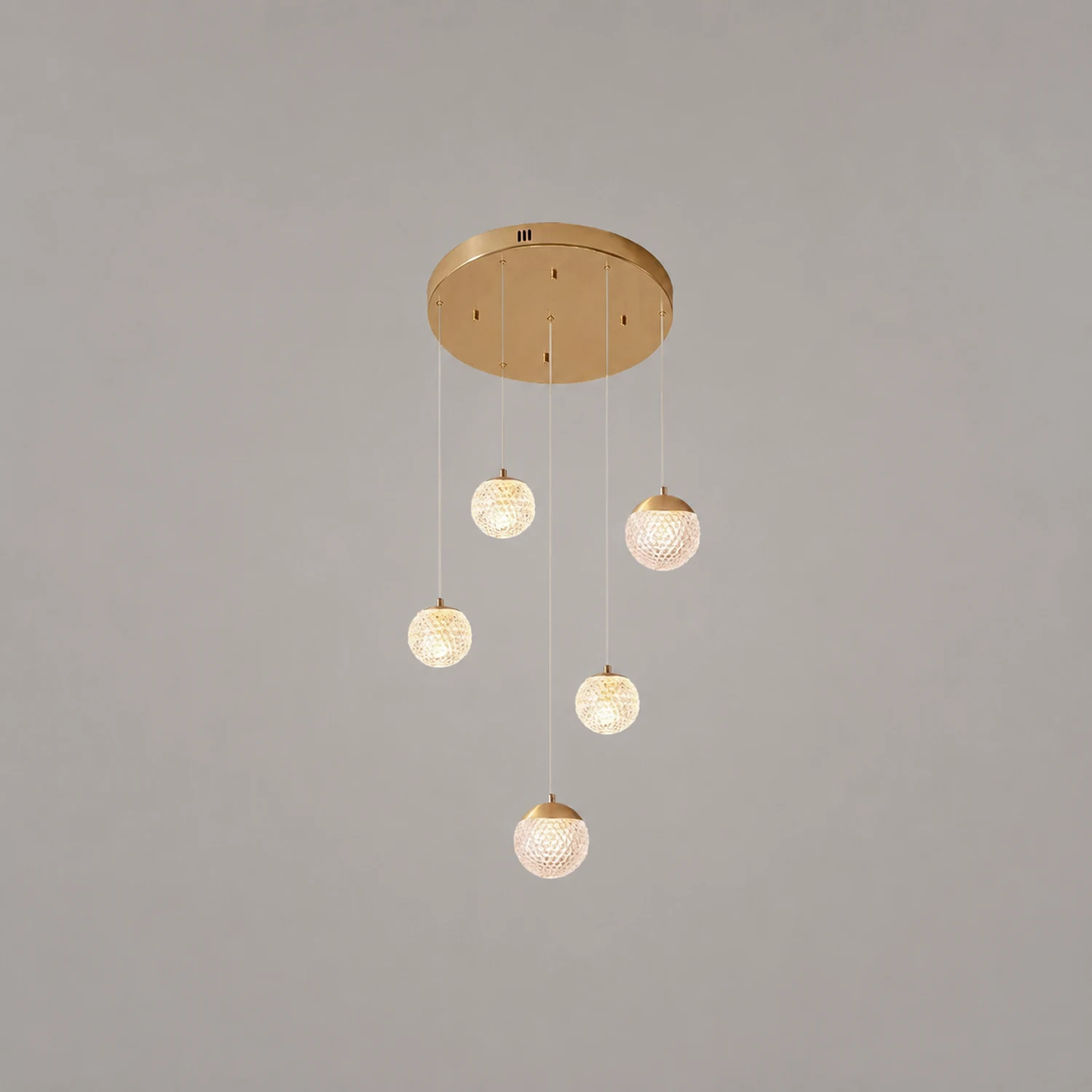 Jibril Multi Staircase Modern Art Deco Pendant Light, Gold - Lumpaz