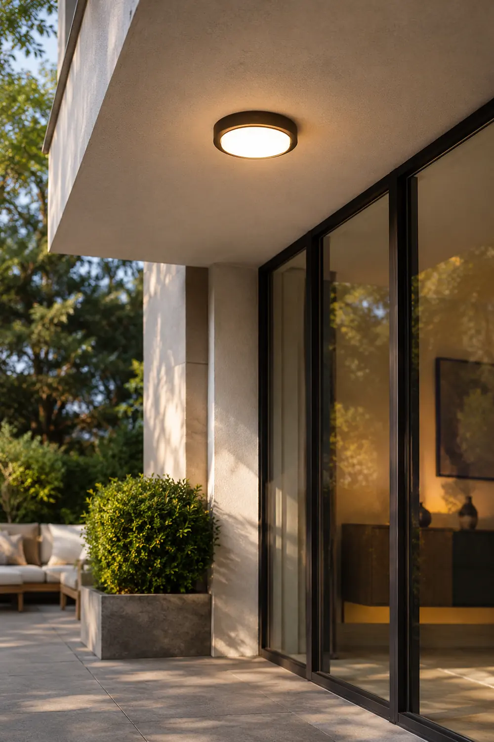 Orr Modern Flush Mount Ceiling Light, Metal/Acrylic, Square/Round, Black/Brown - Lumpaz