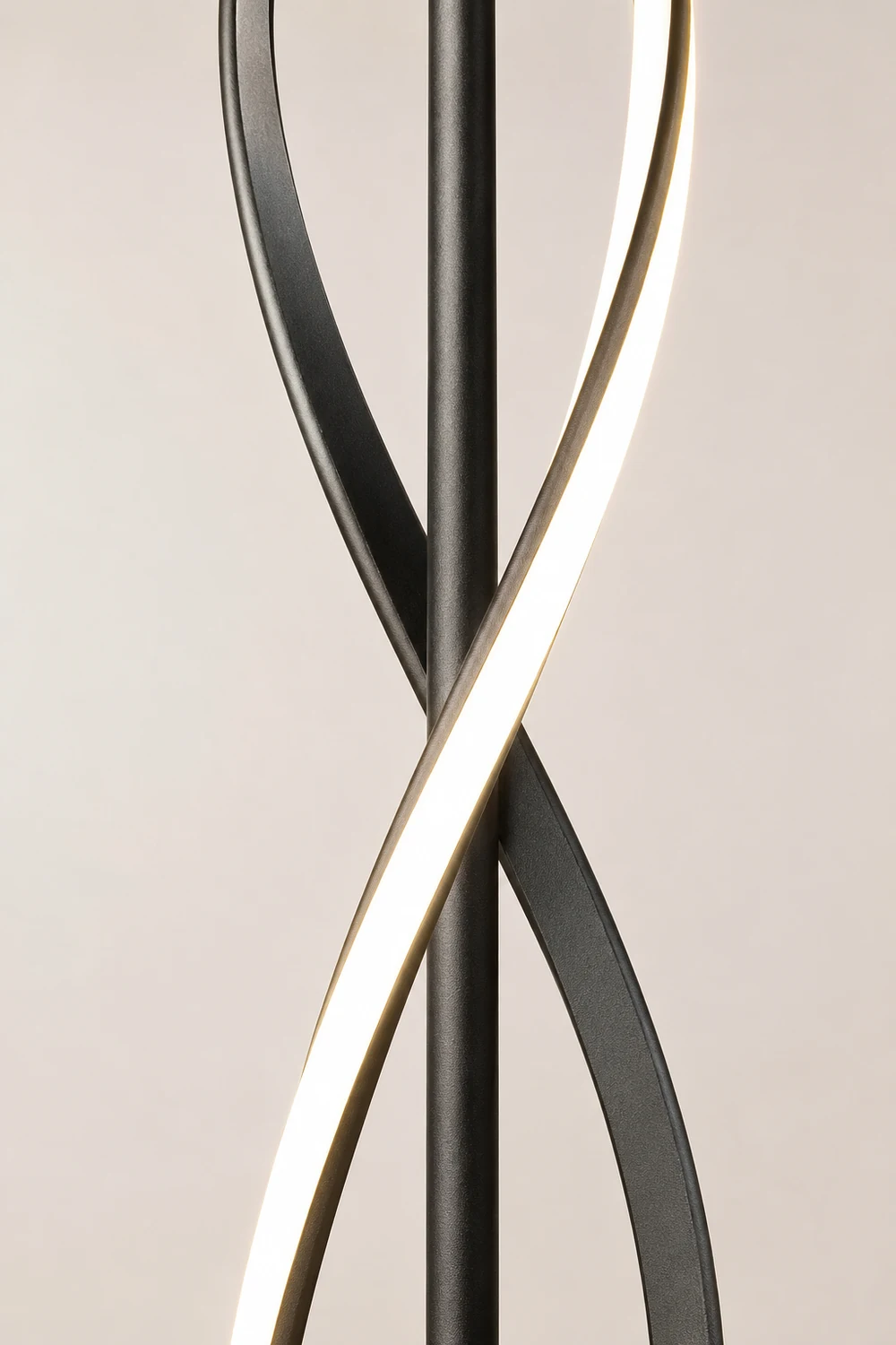 Postmodern Linear Acrylic Floor Lamp, Black/White - Lumpaz