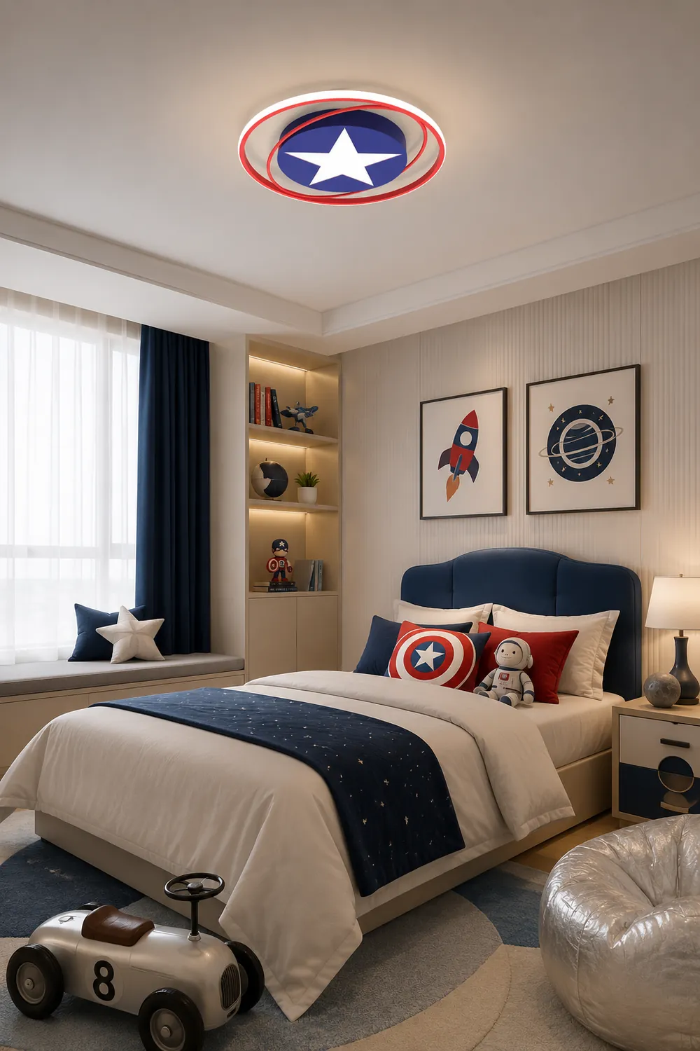 Modern Orbit Round LED Flush Mount Ceiling Light - Lumpaz
