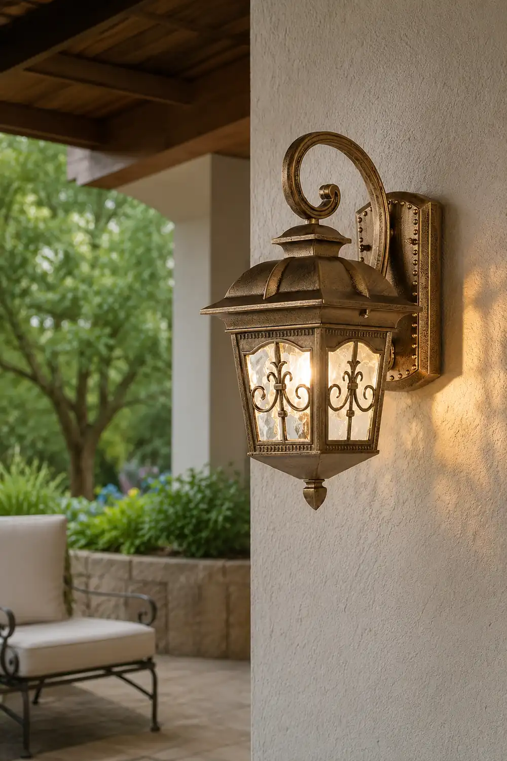 Waterproof Retro Elegant LED Glass European Style Outdoor Wall Lights - Lumpaz