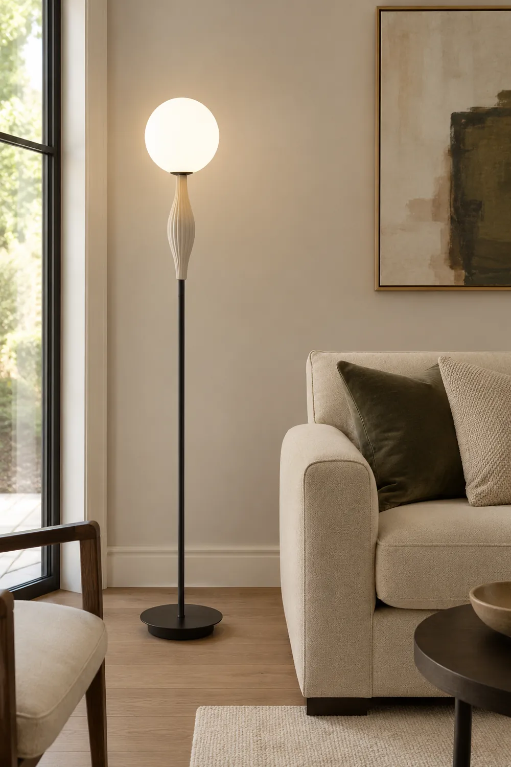 Valentina Floor Lamp Bubble Modern, Metal/Glass, Bedroom - Lumpaz
