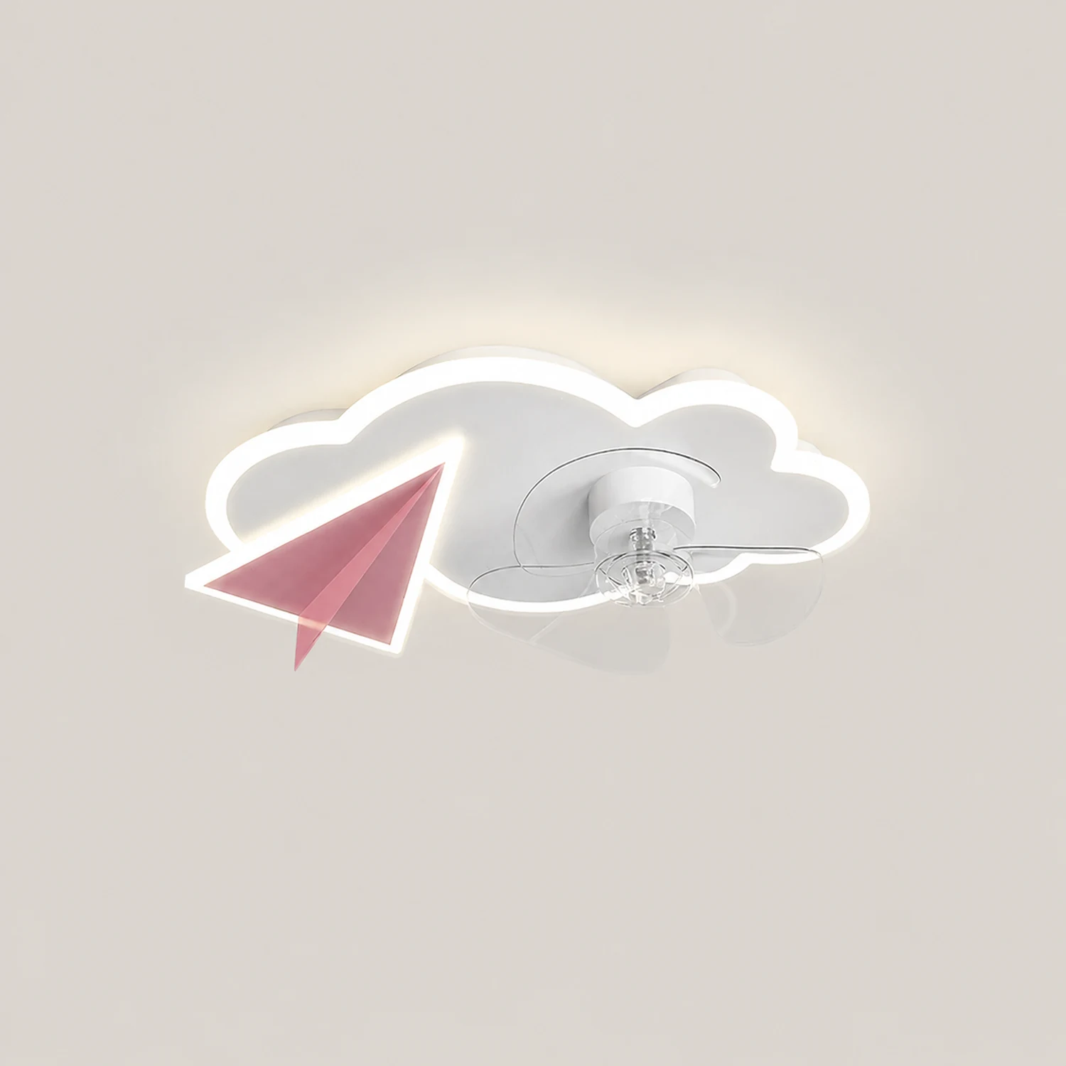 Minori Cloud & Plane Ceiling Fan With Light, 2 Colors, L 20.8''/22.8" - Lumpaz