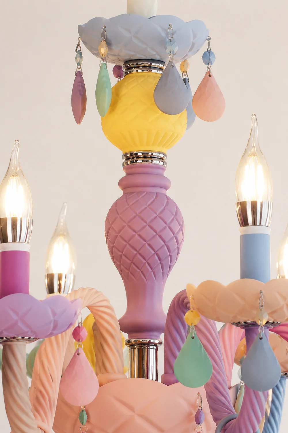 Morandi Modern Metal Colorful Chandelier for Children's Room, Living Room - Lumpaz