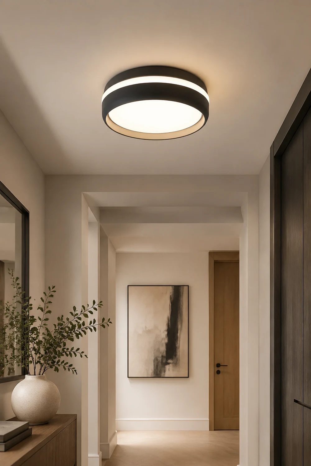Quinn Flush Mount Ceiling Light Black/White - Lumpaz