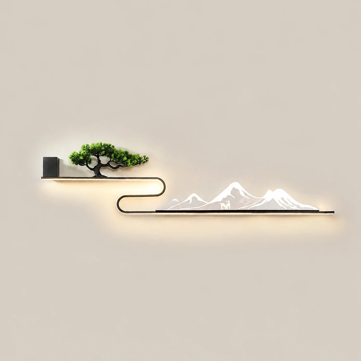Mountain Scenery Waterproof LED Modern Outdoor Wall Lights with External Battery - Lumpaz