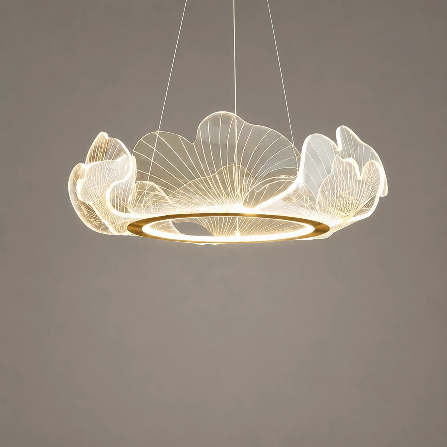 Marilyn Modern Blown Pendant Light, Metal/Acrylic, Living Room/Hall - Lumpaz
