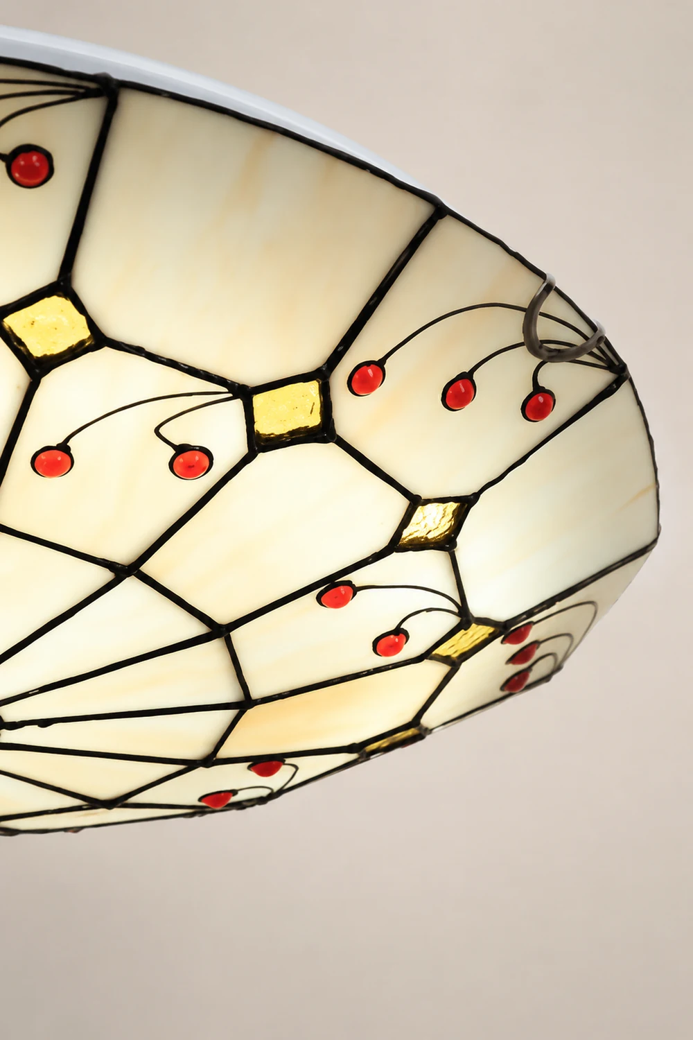 Eryn Rustic Glass Flush Mount Ceiling Light, White, Kitchen - Lumpaz