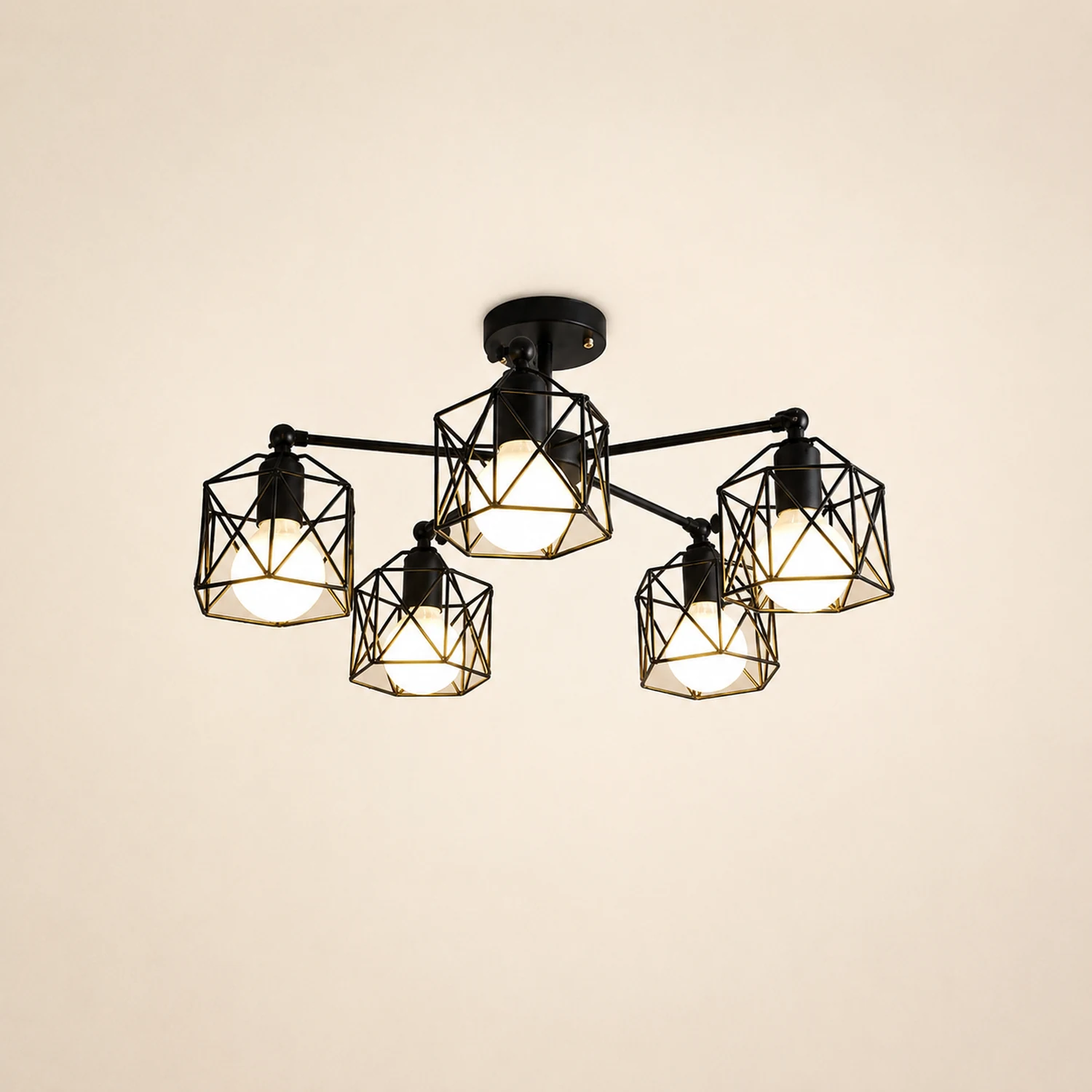 Herbert Black Semi-Flush Mount Ceiling Light - Lumpaz