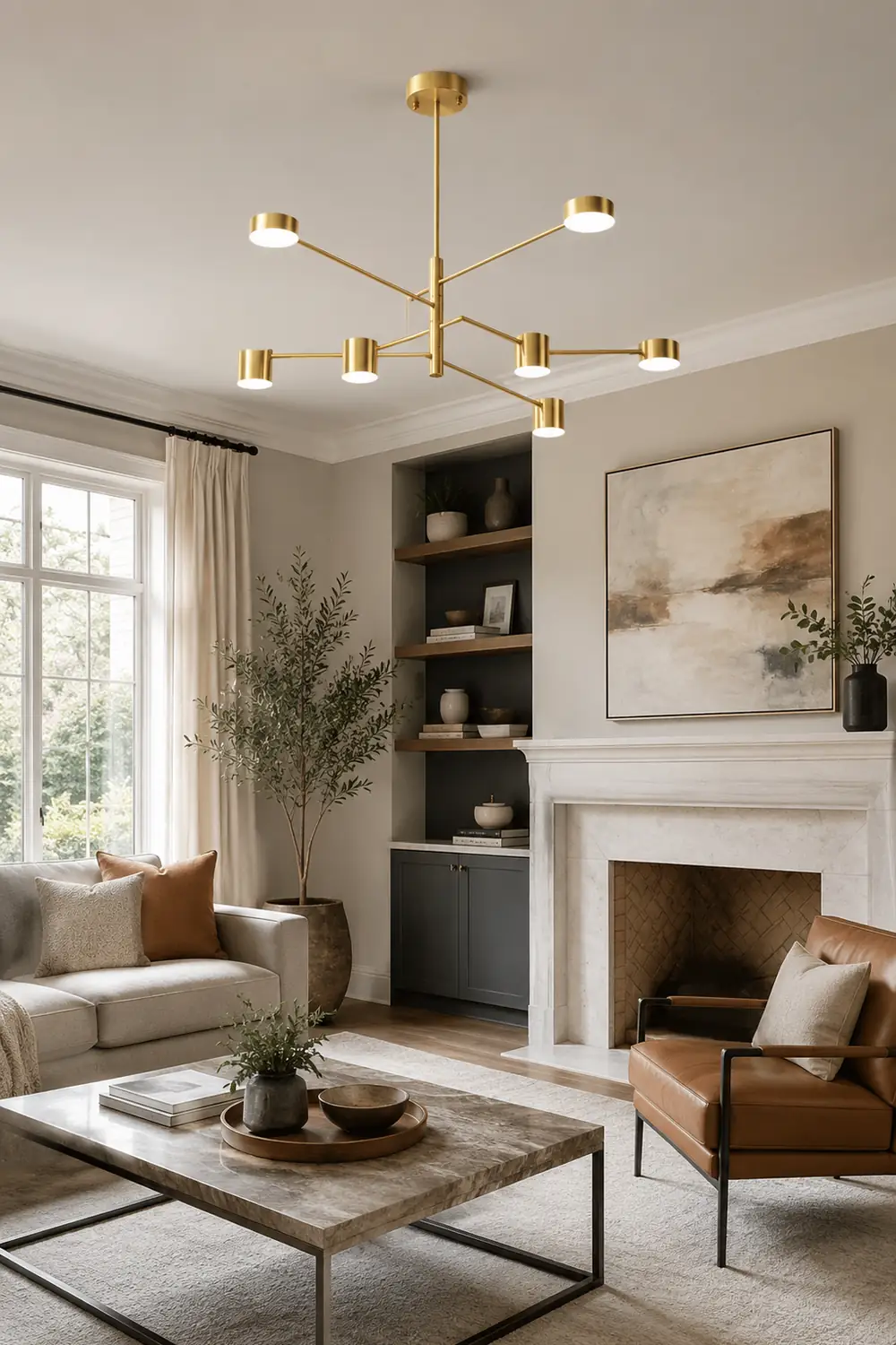 Weiss Pendant Light Branch Industrial, Metal, Black/Gold, Bedroom - Lumpaz