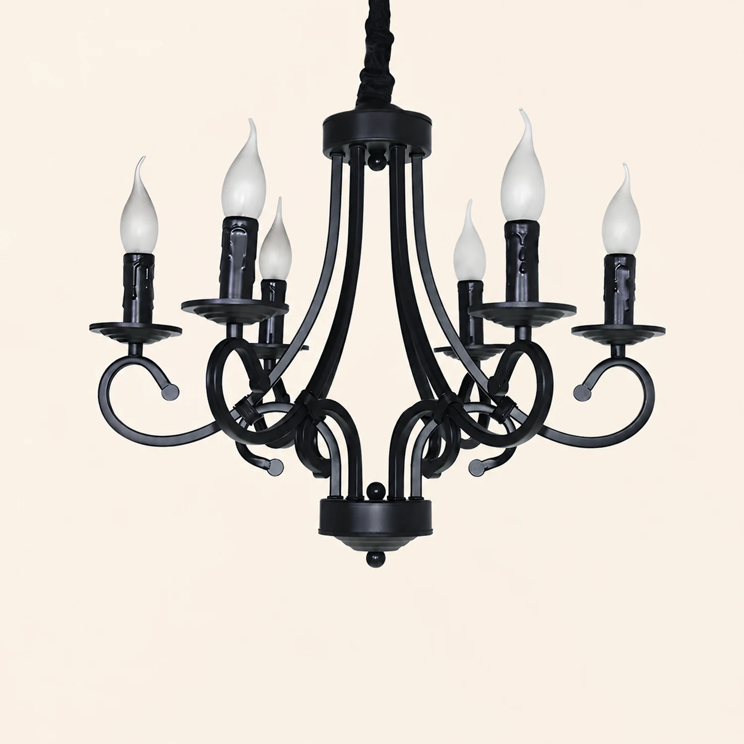 Silva Vintage Mental Candle Chandelier, Black - Lumpaz