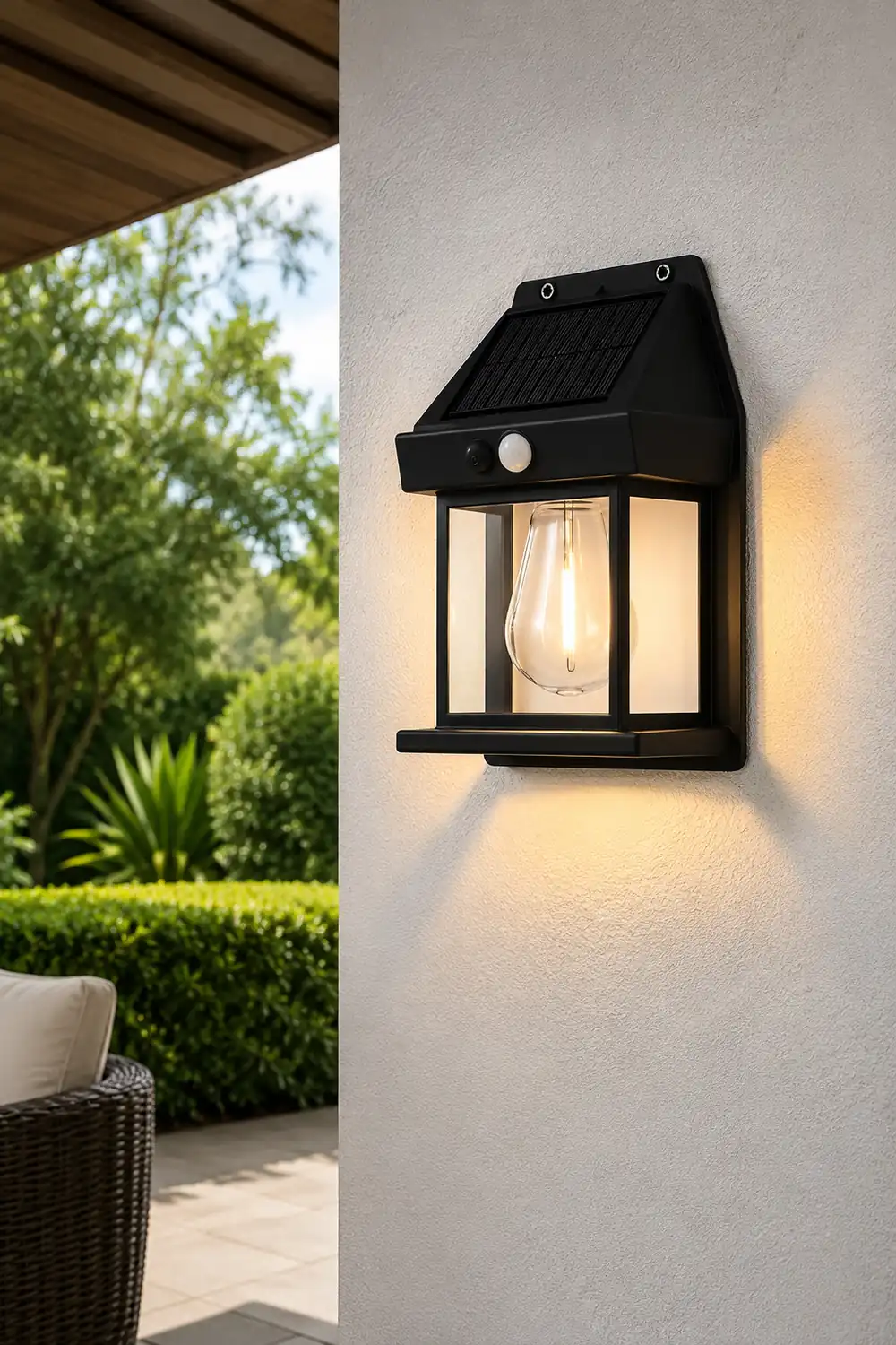 Waterproof Tungsten Bulb Intelligent Three Modes Modern Solar Wall Lights - Lumpaz