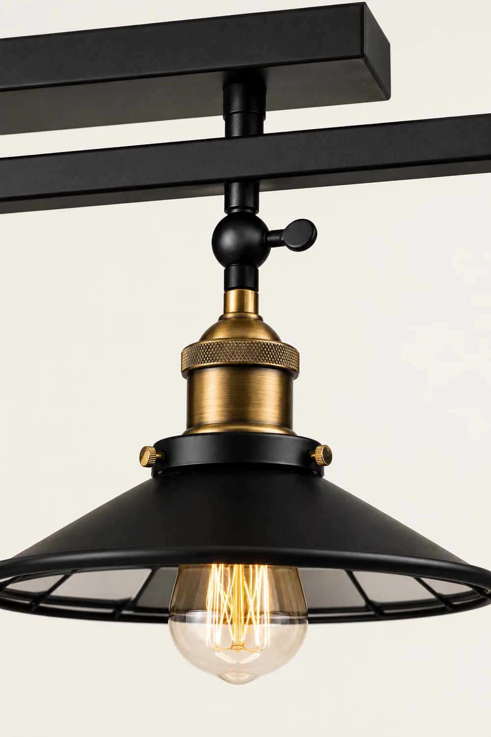 Cooley Retro Metal LED Flush Mount Ceiling Light, Black - Lumpaz