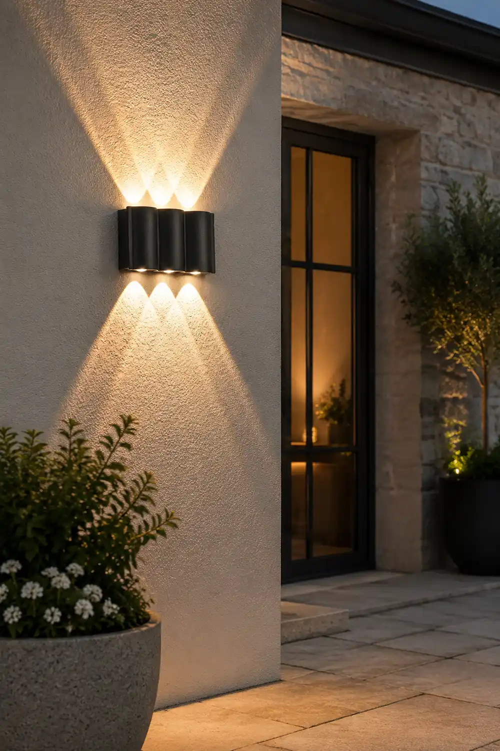 Wave Arc Design Up and Down Lights LED Outdoor Wall Lights - Lumpaz