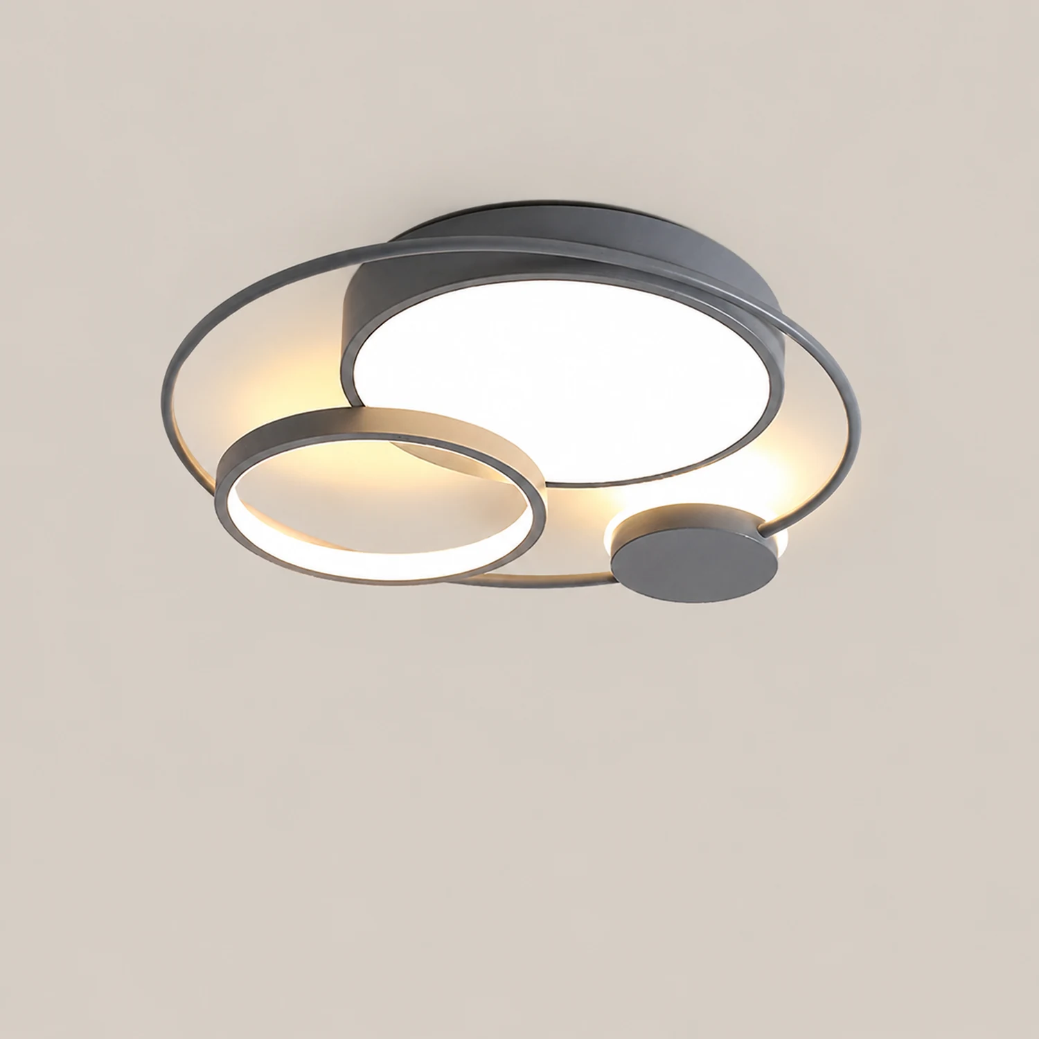 Lacey Modern Circular LED Flush Mount Ceiling Light, Black&White - Lumpaz