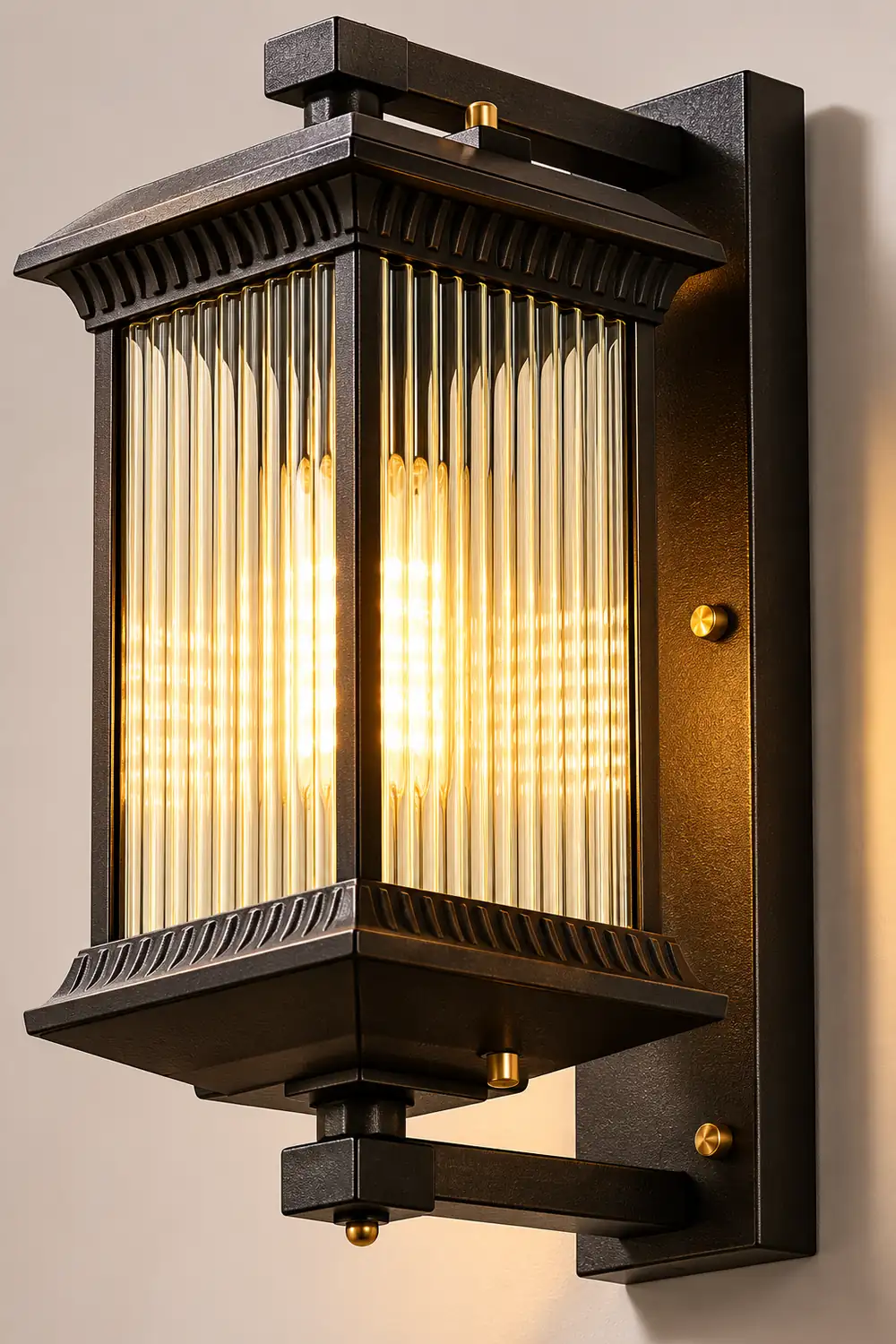 Outdoor Waterproof Creative Glass Shade Brown Retro Exterior Wall Lights - Lumpaz