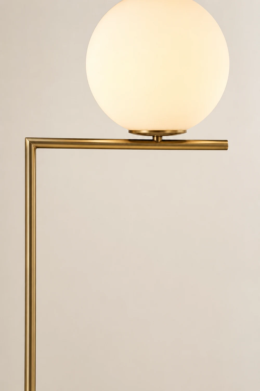 Valentina Modern Right Angle Globe Metal/Glass Standing Floor Lamp, Brass/Silver - Lumpaz