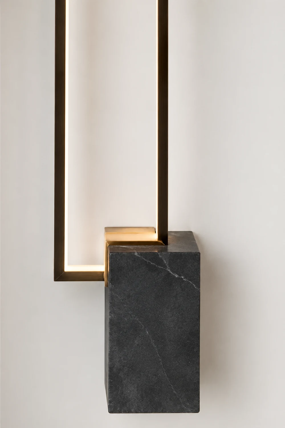 Edge Modern Minimalist Rectangular Metal Floor Lamp, Black - Lumpaz