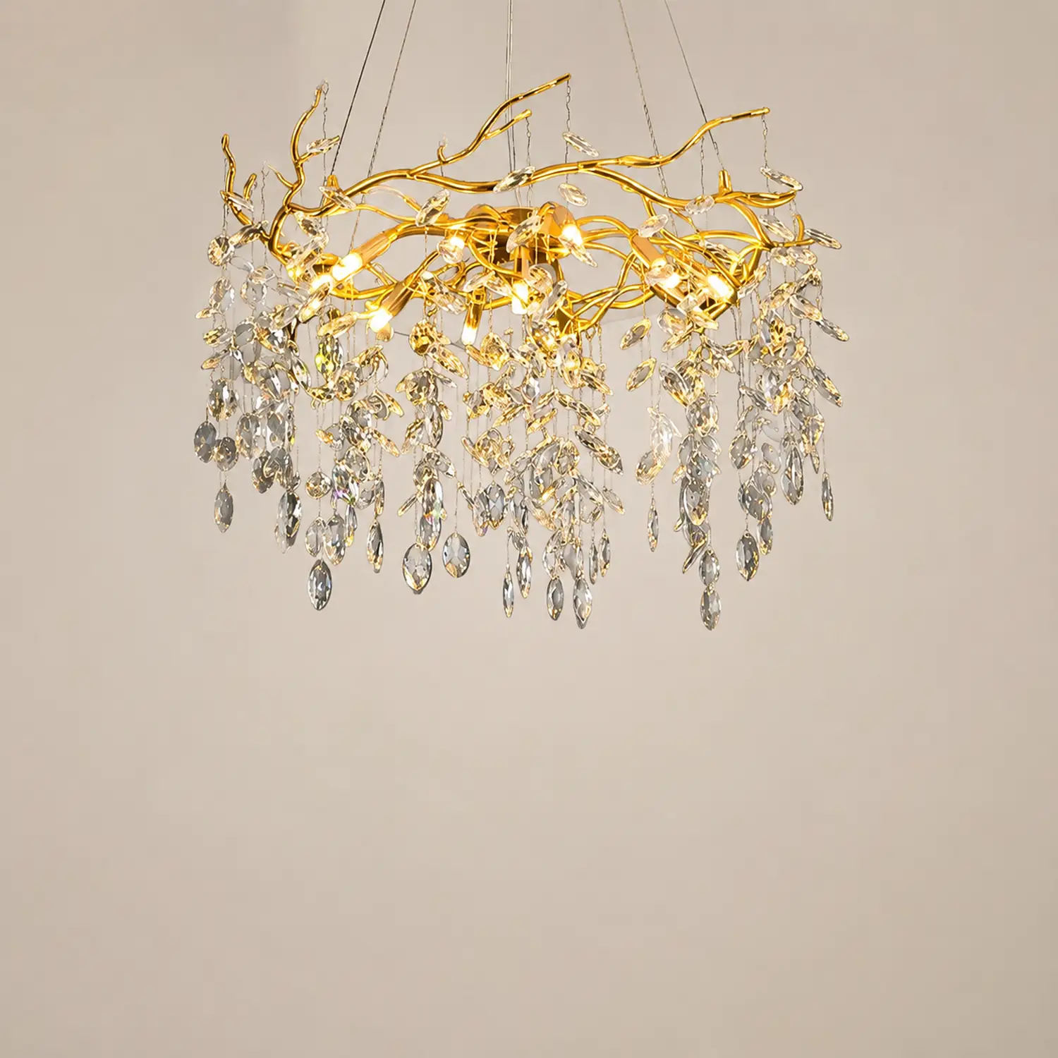 Marilyn Contemporary Gold Glass Crystal Chandelier - Lumpaz