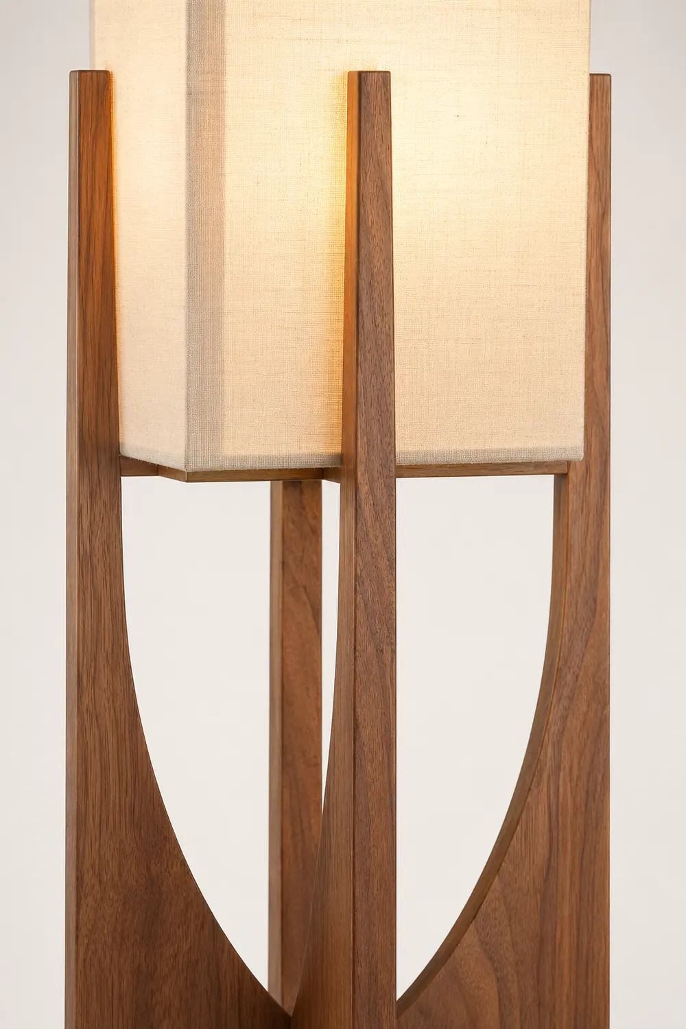 Ozawa Natural Rectangular Wood/Fabric Floor Lamp - Lumpaz