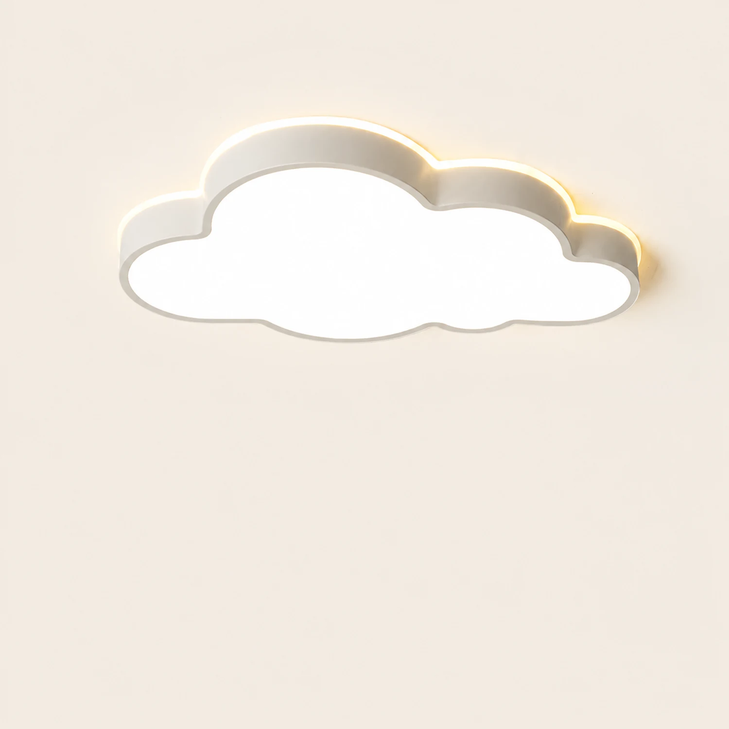 Minori Modern Flush Mount Cloud Ceiling Light, White, Metal - Lumpaz