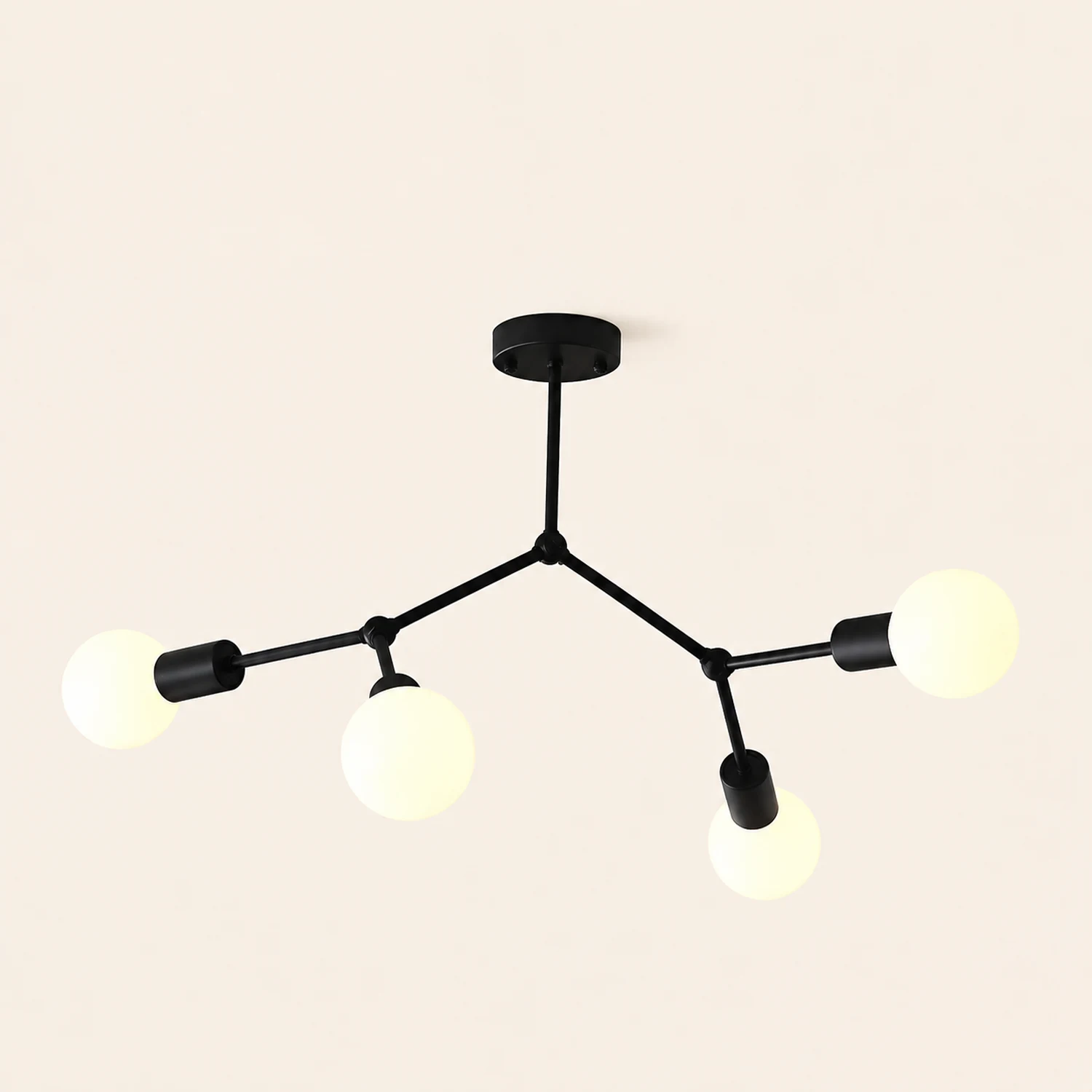 Valentina Industrial Bubbles Chandelier, Black/White/Gold - Lumpaz