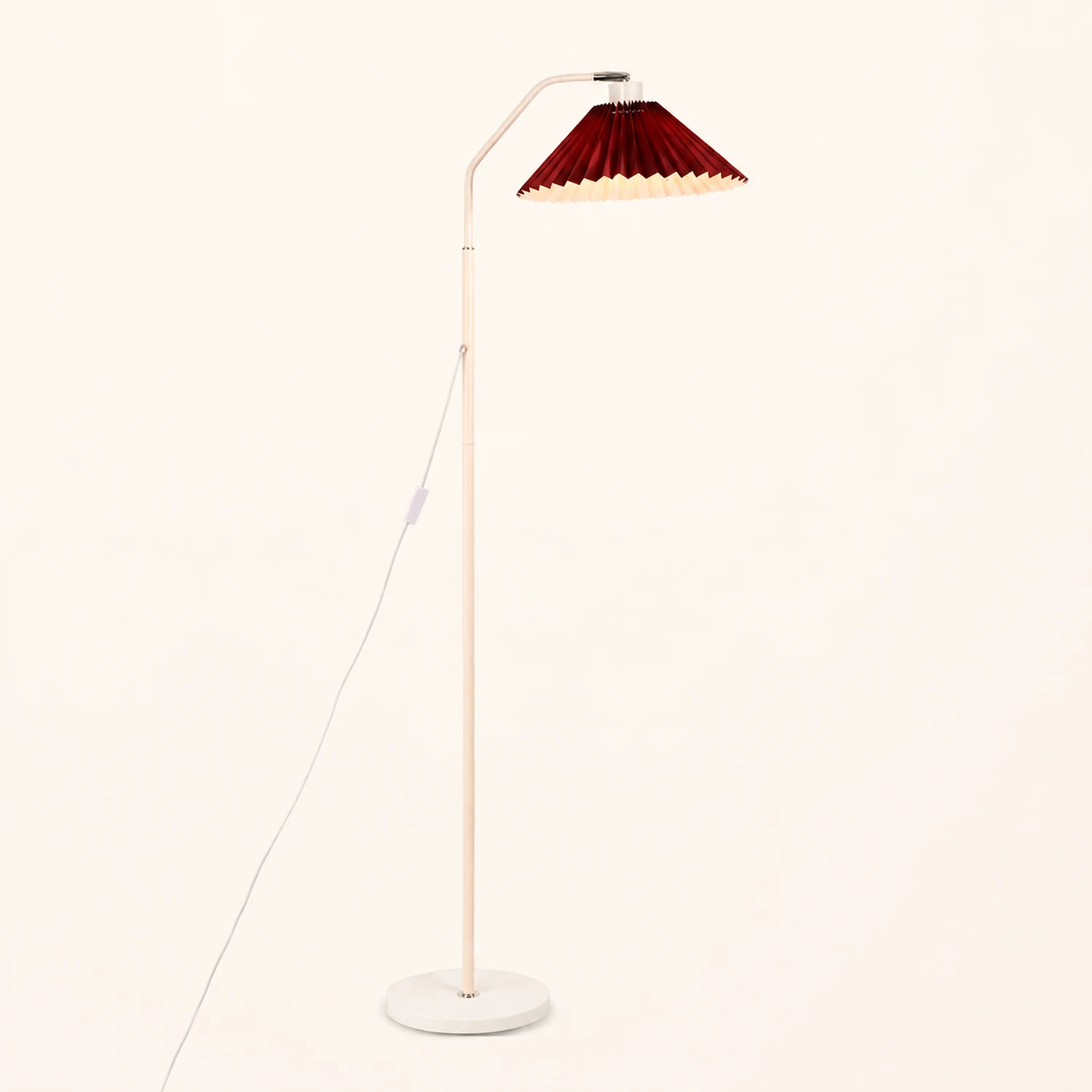 Ozawa Modern Pleated Metal Fabric Floor Lamp,White/Red/Beige/Green - Lumpaz