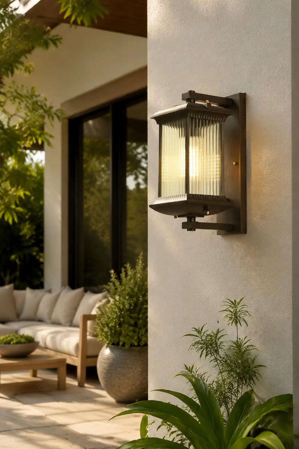 Outdoor Waterproof Creative Glass Shade Brown Retro Exterior Wall Lights复制 - Lumpaz