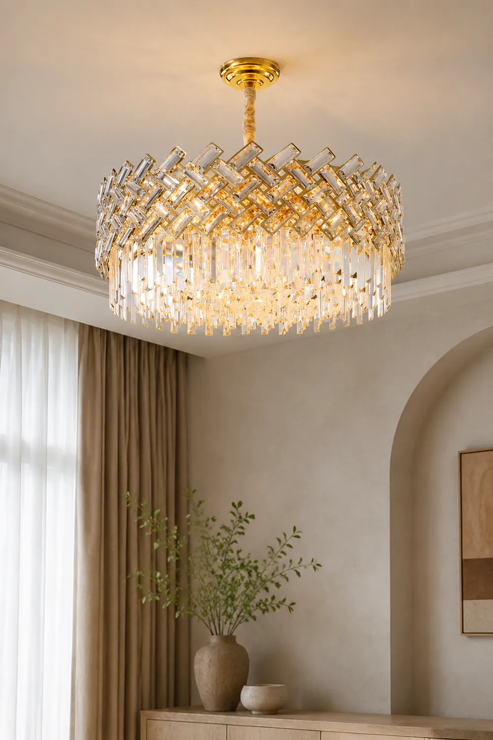 Marilyn Luxury Gold Chandelier, Crystal & Metal - Lumpaz