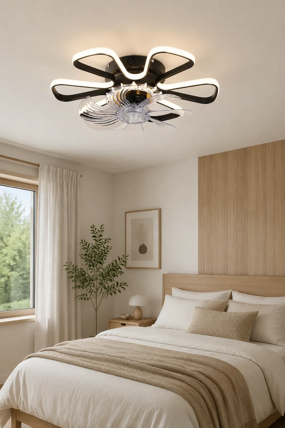 Hana Ceiling Fan with Light, 3 Color, DIA 20" - Lumpaz