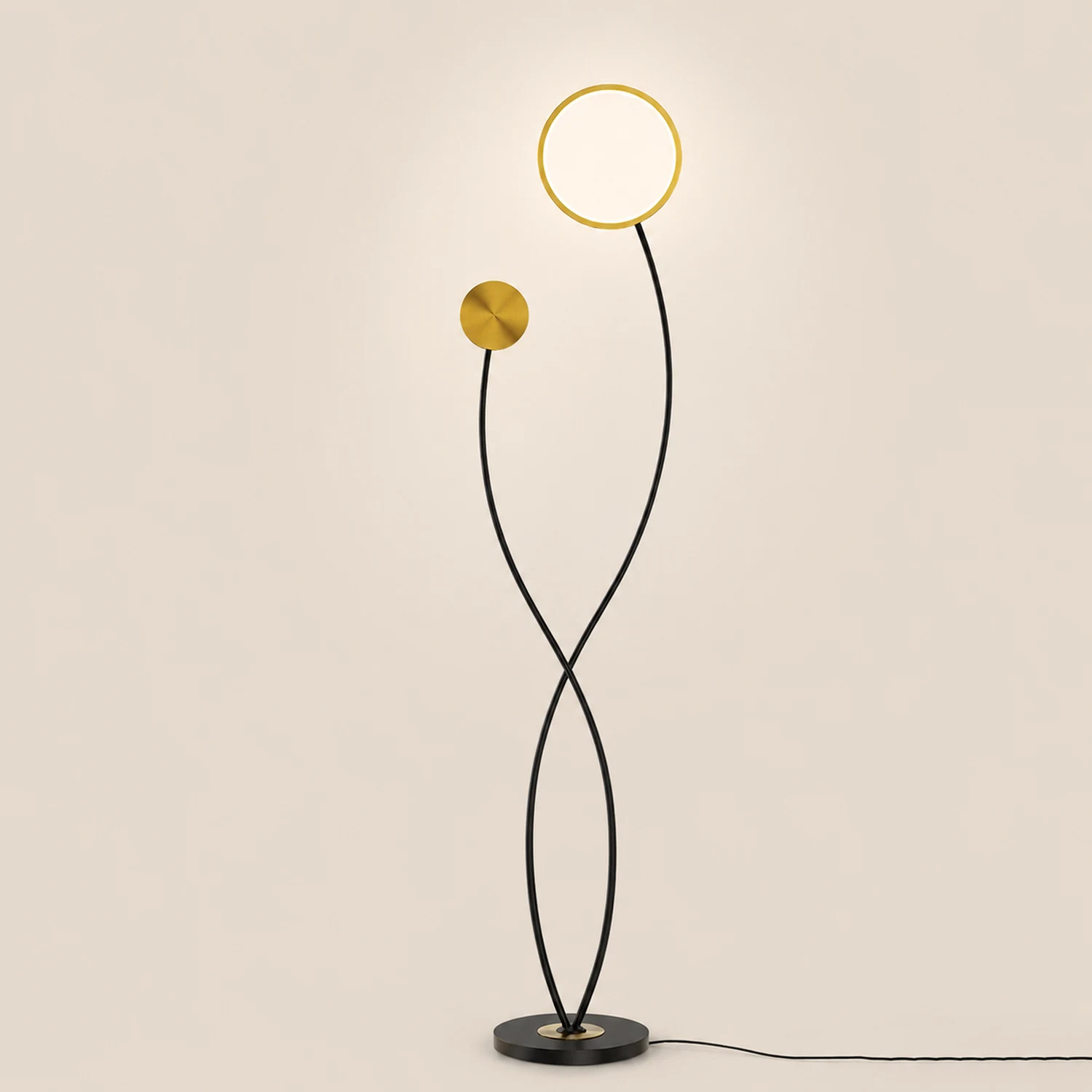 Modern Wave Double Head Metal Acrylic Floor Lamp - Lumpaz
