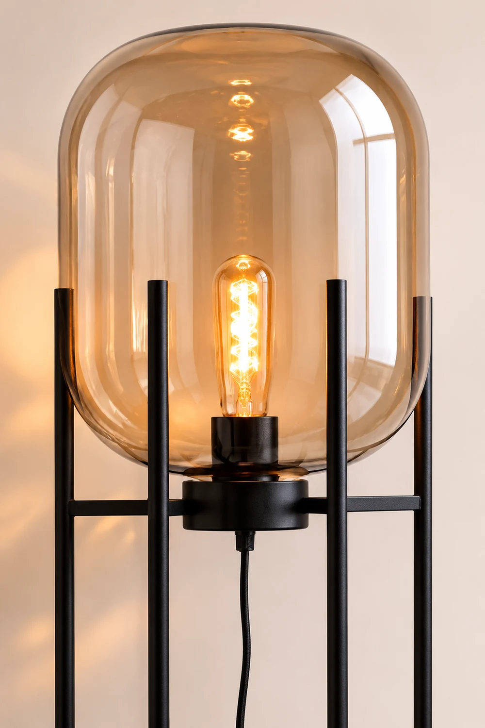 Salgado Modern Globe Glass/Metal Floor Lamp, Living Room - Lumpaz