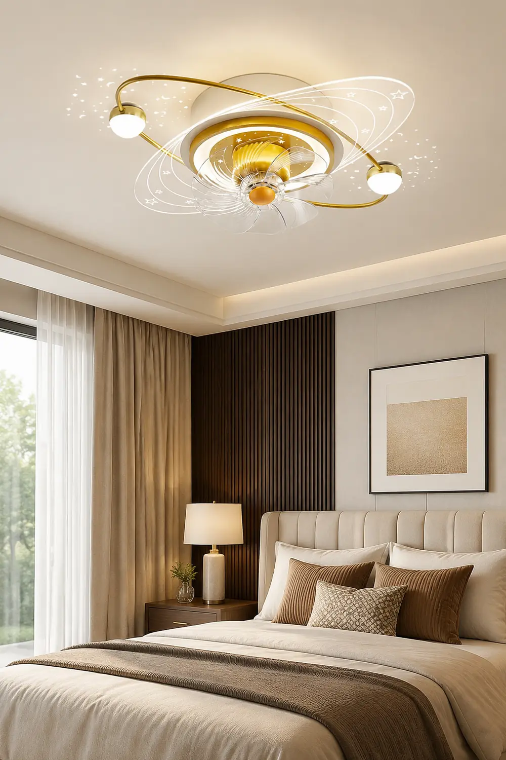 Madina Ceiling Fan with Light, 6 Style, 22"/24" - Lumpaz