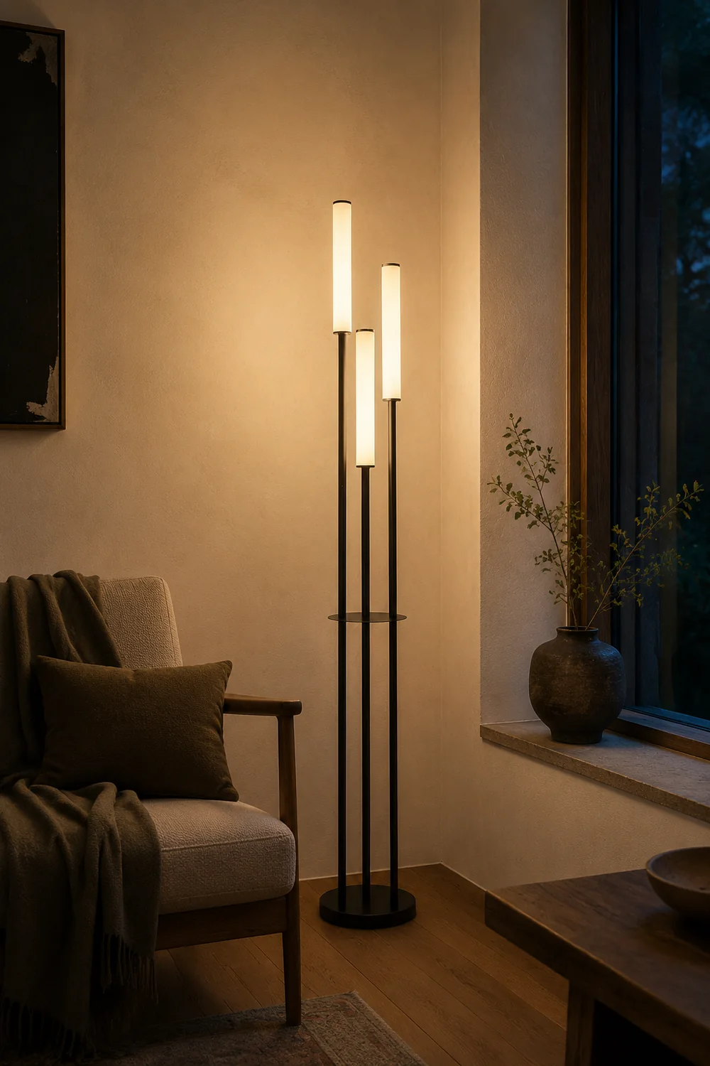 Eryn Modern 3 head Black Metal Arcylic Floor Lamp - Lumpaz