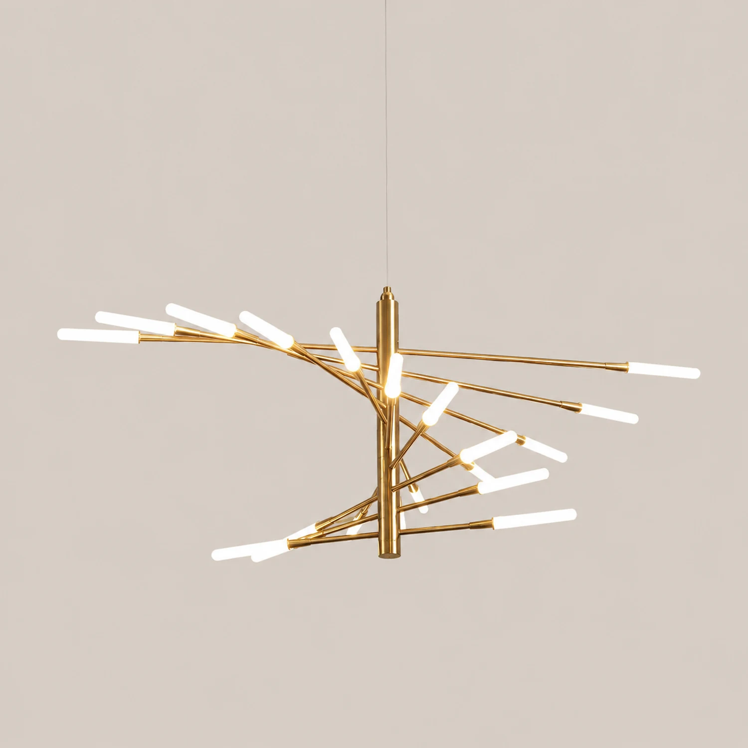 Lowry Modern Chandelier Black/Gold Metal/Acrylic Living Room - Lumpaz