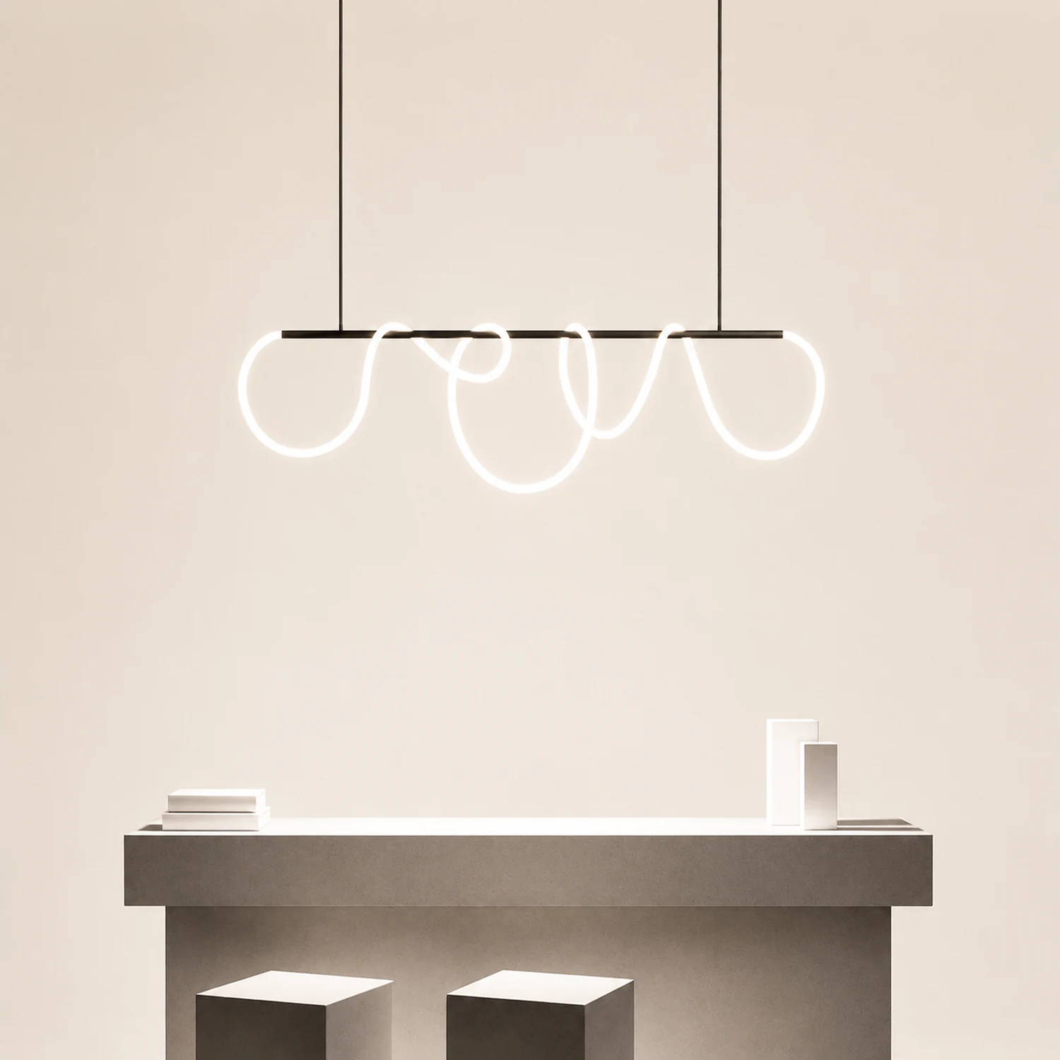 Curved & Linear Semi Flush Mount Ceiling Light, Gold - Lumpaz