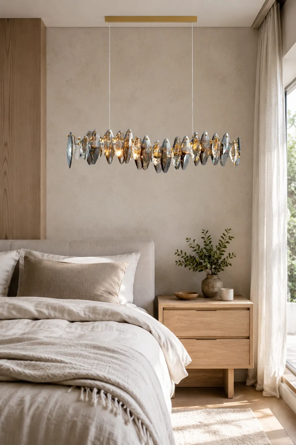 Ophelia luxurious Elliptical Glass/Metal Pendant Light Gold - Lumpaz