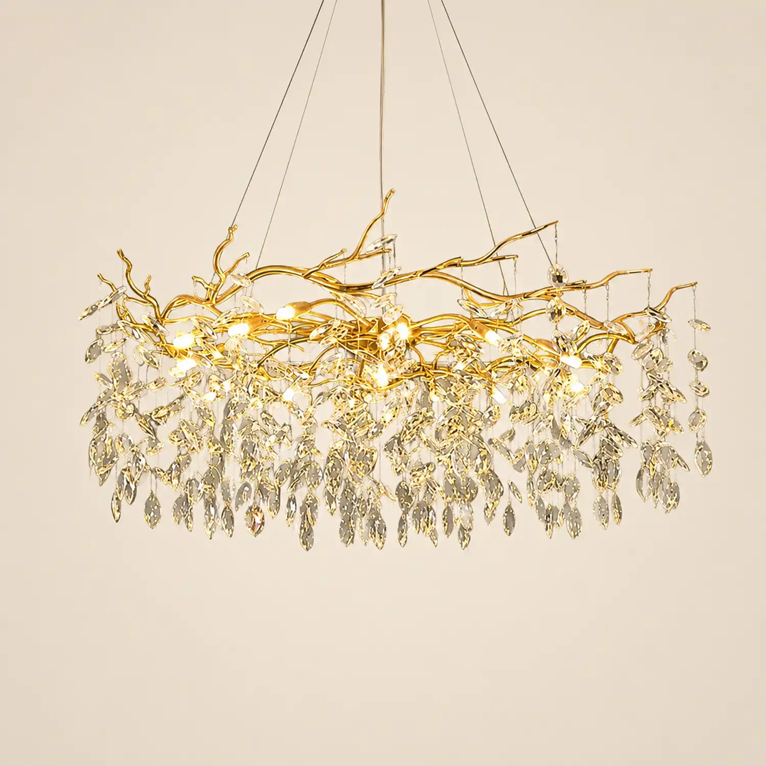 Marilyn Contemporary Gold Glass Crystal Chandelier - Lumpaz