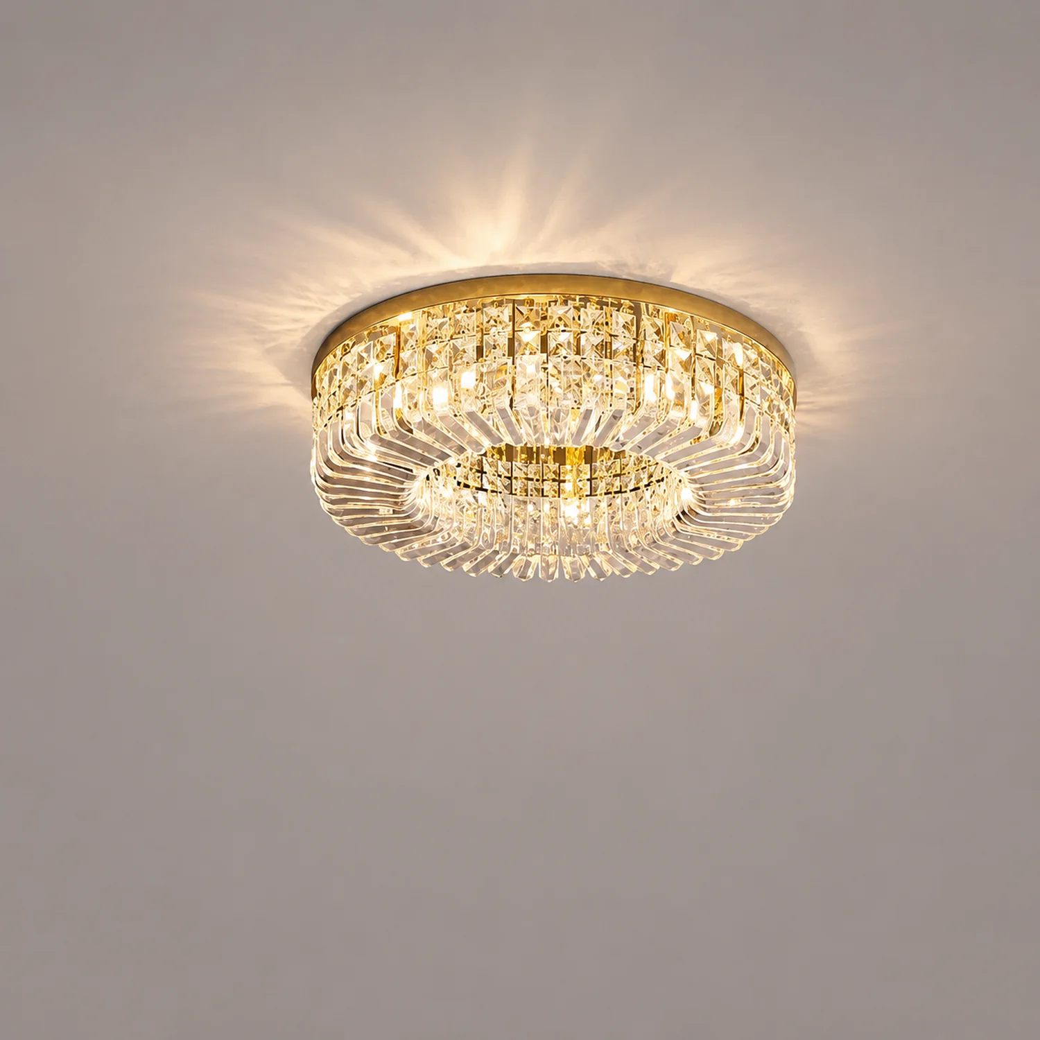 Marilyn Luxury Flush Mount Metal/Crystal Ceiling Light - Lumpaz