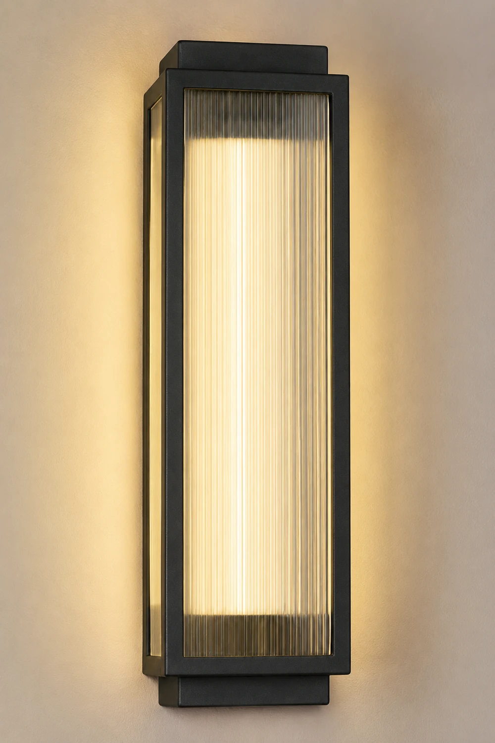 Rectangular Waterproof LED Black Modern Outdoor Wall Light - Lumpaz