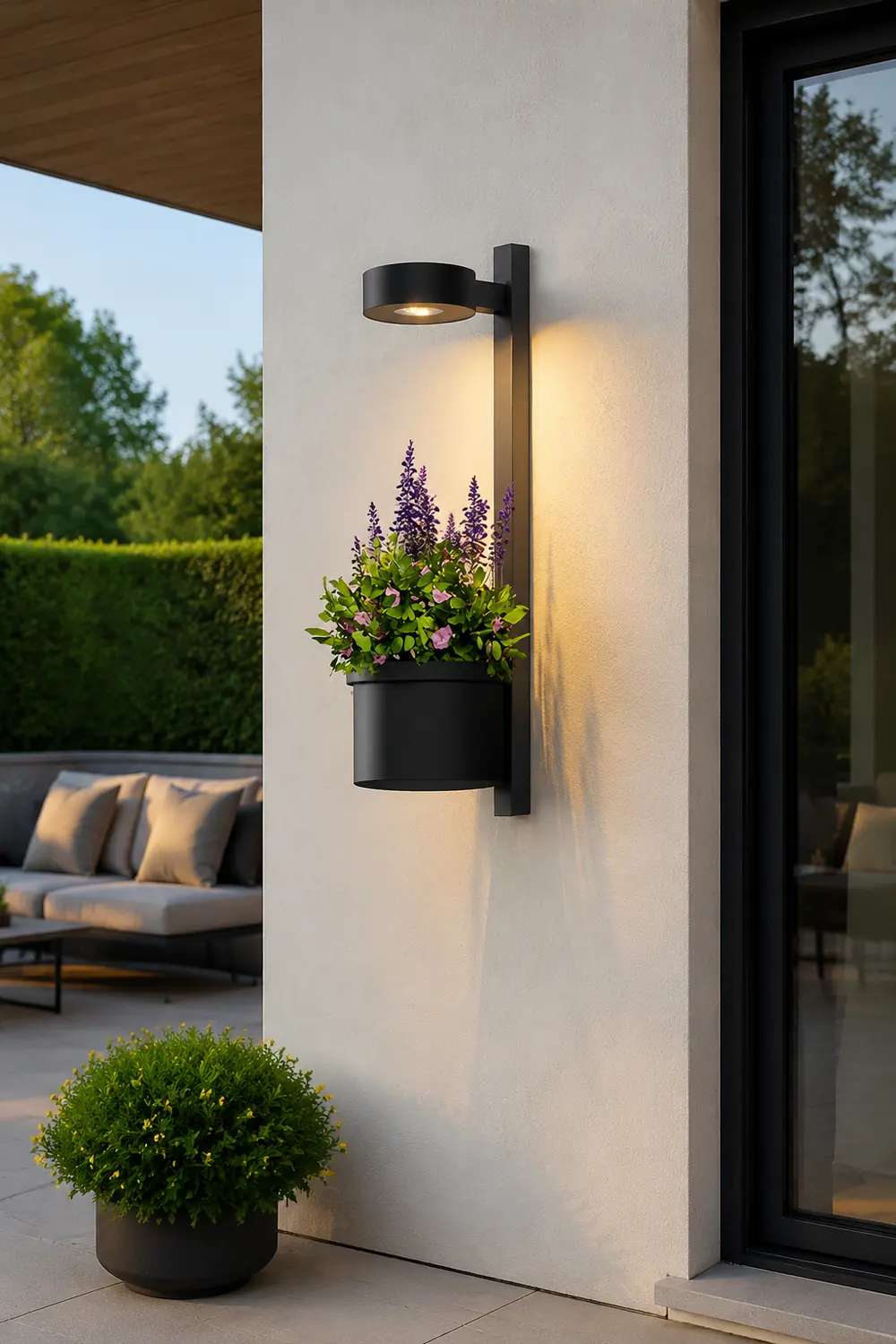 Waterproof Decor LED Solar Wall Lights with Flowerpot Outdoor Wall Lamp - Lumpaz