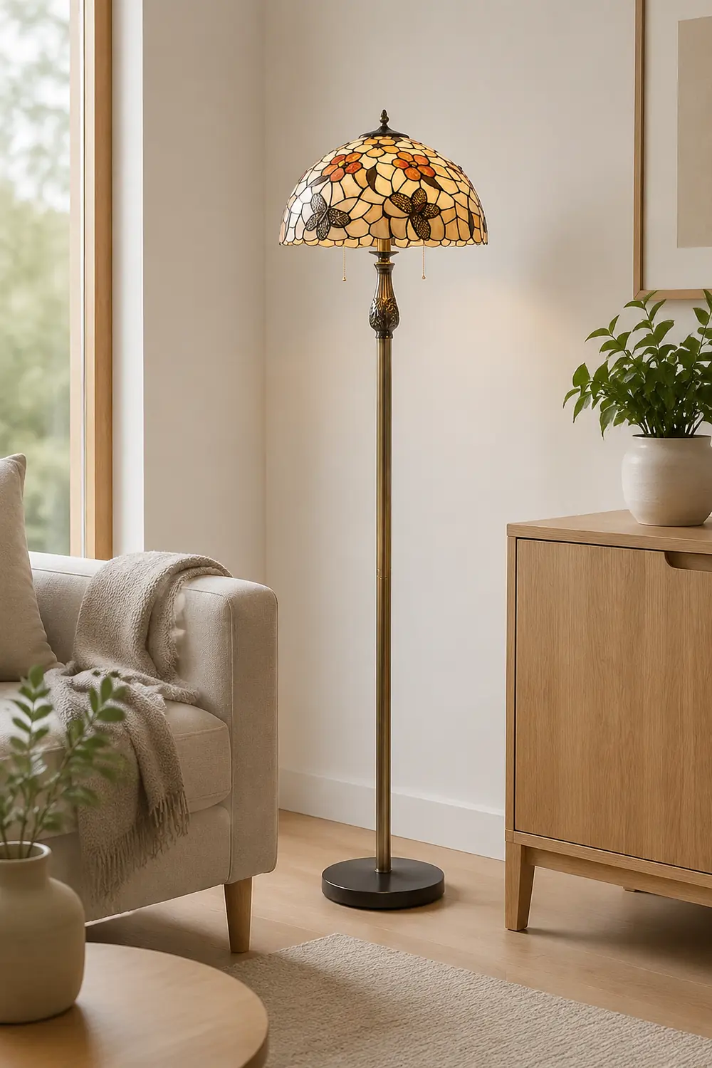 Alessio Vintage Butterfly Flower Metal Floor Lamp, Colorful - Lumpaz