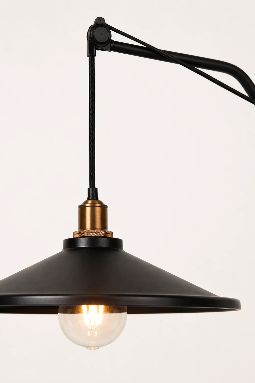 Alessio Modern Flared Shade Metal Floor Lamp, Black - Lumpaz