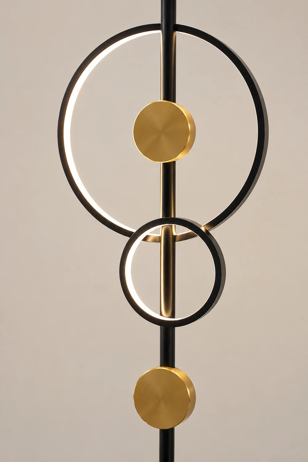 Arisha Modern Ring Design Floor Lamp, Black&Gold - Lumpaz