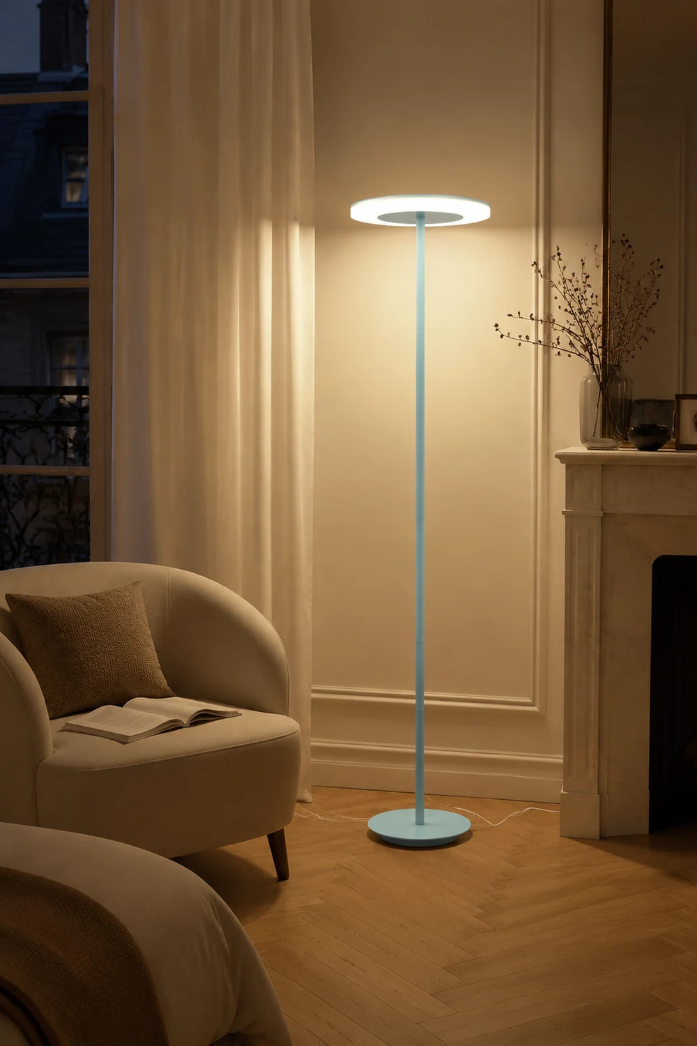Morandi Modern Disc Metal Floor Lamp, Multi Color - Lumpaz